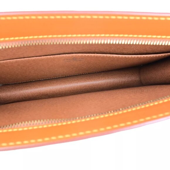 LOUIS VUITTON LV Pochette Homme Clutch Hand Bag Epi Leather Gold - Picture 13 of 14